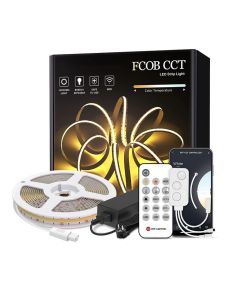 FCOB LED Lights Kit 480LEDs/M Music Bluetooth APP 2.4G RF Dimmable FOB COB Strip 12V 24V