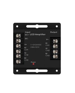 24A LED Amplifier DC 12V 24V High Power Signal Sync for RGB 3 Channel PWM COB Strip Light Booster Repeater