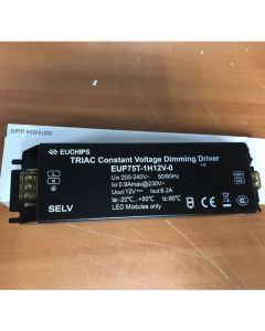 75W 12V DC Triac CV Euchips Dimmable Driver EUP75T-1H12V-0