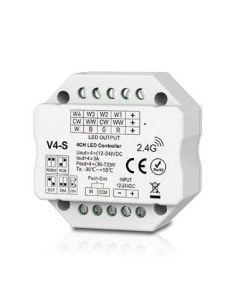 Skydance V4-S Led Controller 4CH*3A 12-24VDC Controller, Flush or Surface Mounting