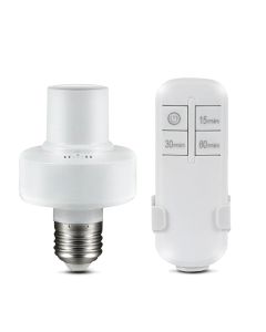 110V 220V 230V LED Lamp Base Converter With Timer Remote E27 Bulb Holder